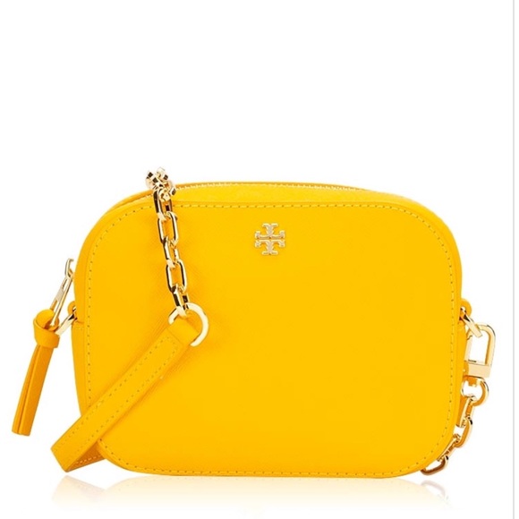 Tory Burch Handbags - Tory Burch Emerson Round Yellow Leather Crossbody
